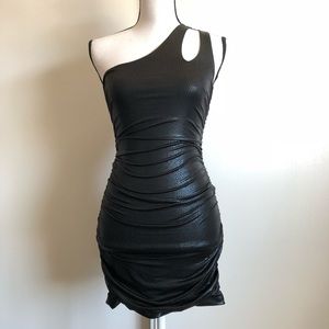 One-shoulder Crocodile dress